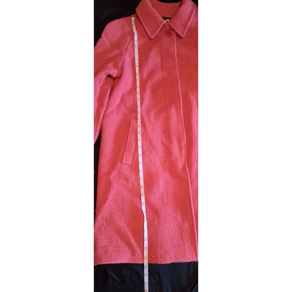 Marvin Richards Vintage Long Boucle Tweed Wool Car Coat Size M Pink Lined - Picture 10 of 15